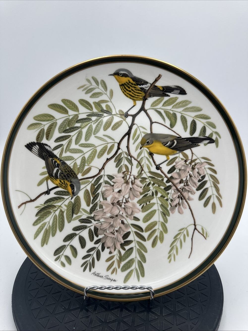 Franklin Porcelain Collector Plate Wedgwood Magnolia Warbler Arthur Singer 1977